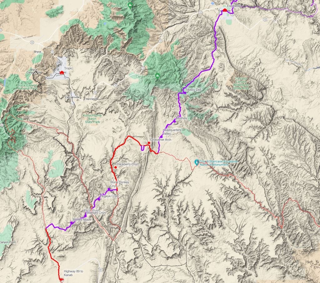 Picture of: Back hiking South West to Hwy  and Kanab – mostly “Alt”duke – A